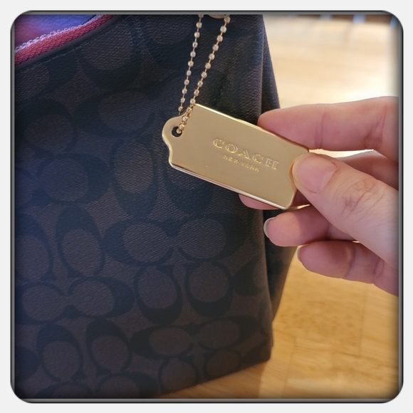 EUC Coach Large Mia Brown Metallic Berry Satchel - Picture 7 of 12